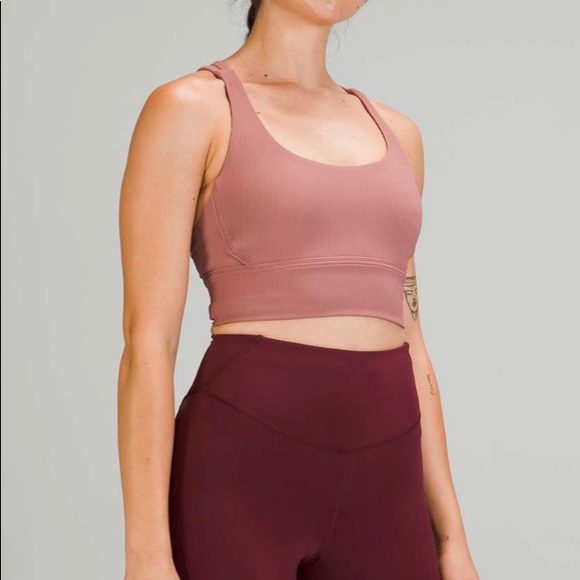 NWT Lululemon Energy Bra Longline Ribbed *Medium Support, B–D Cups - Spiced Chai - Picture 2 of 10